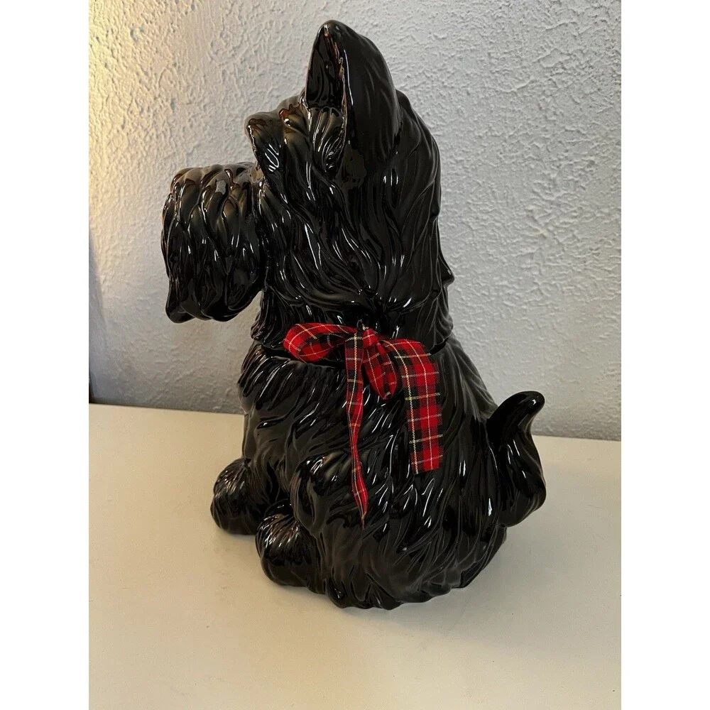 Vintage Black Scottish Terrier Ceramic Cookie Jar